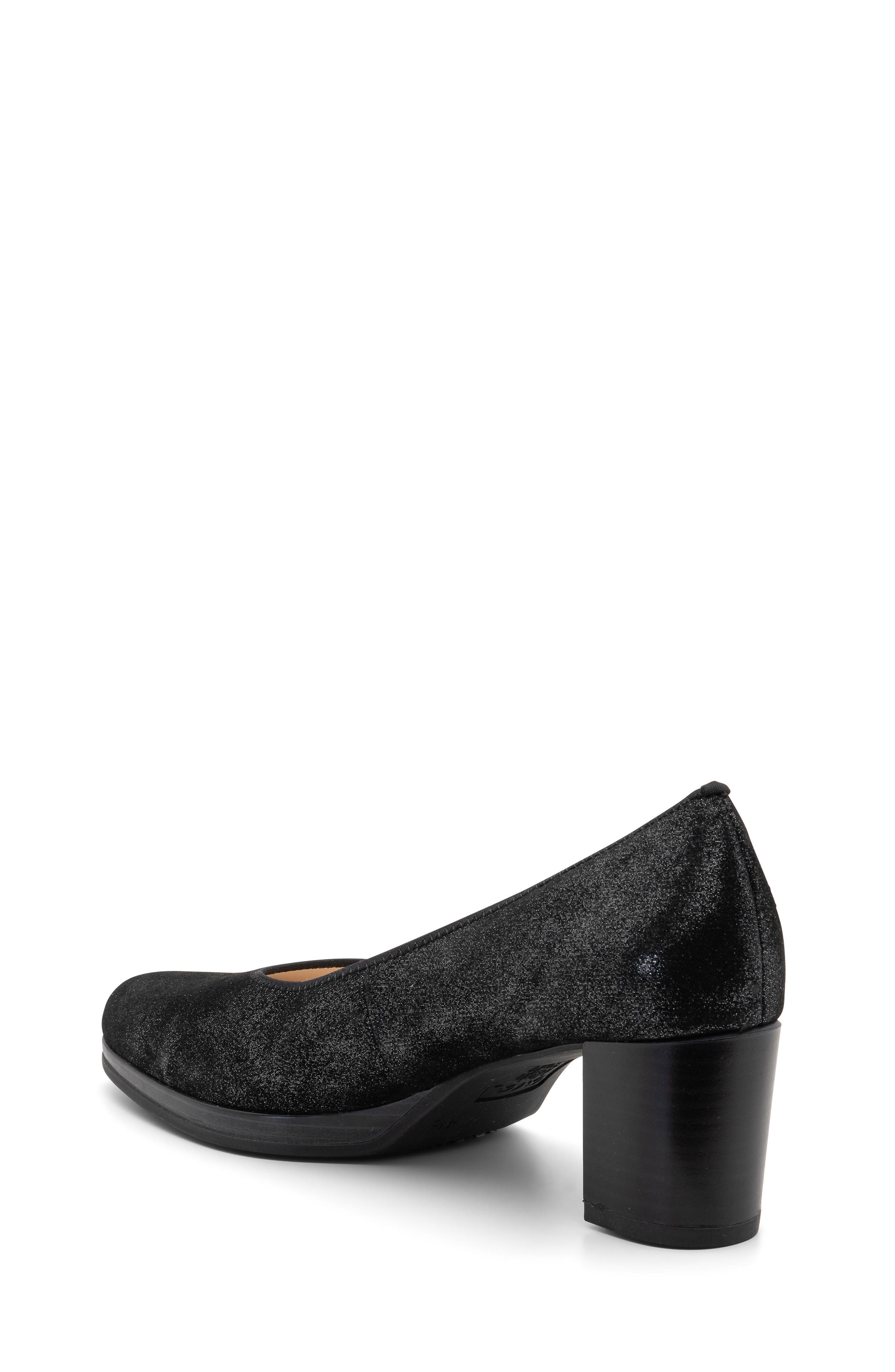 ara Glitter Pump, Alternate, color, Black Glitter Metallic