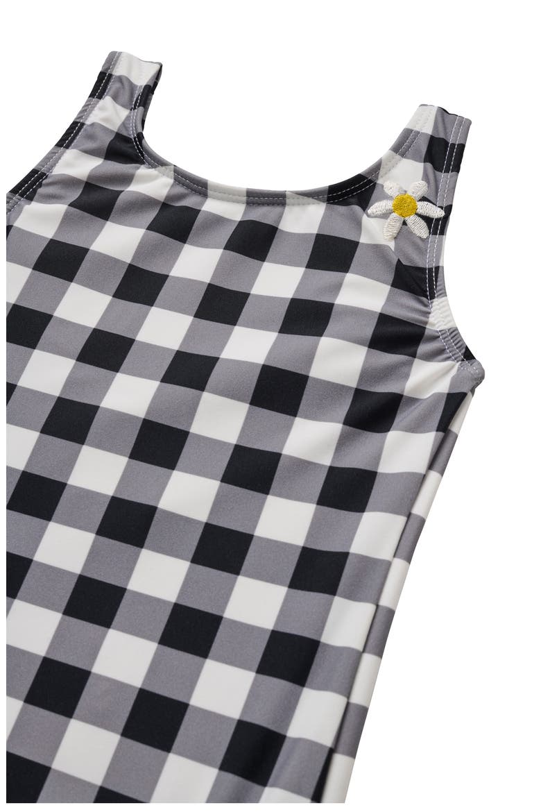 Kids' Seaside Gingham One-Piece Swimsuit, Alternate, color, BLACK