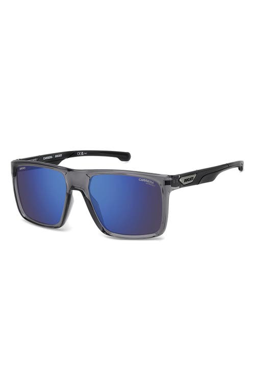 Carrera Eyewear X Ducati 57mm Rectangular Sunglasses In Grey/blue Sky Sp