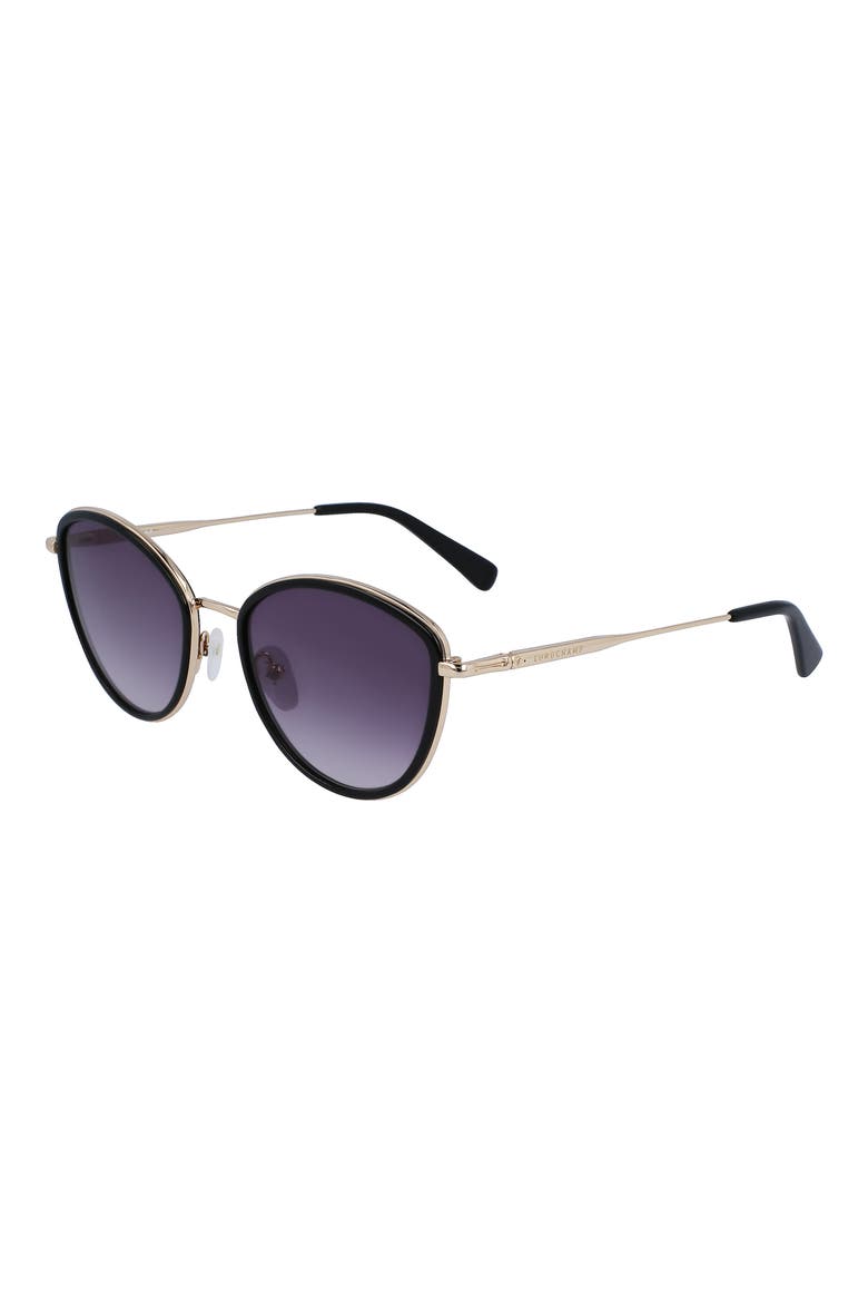 Roseau 54mm Gradient Cat Eye Sunglasses, Alternate, color, GOLD/BLACK