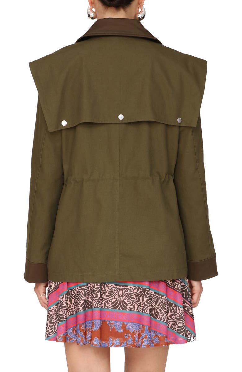 Avec Les Filles Strong Shoulder Cotton Canvas Utility Coat, Alternate, color, Caper
