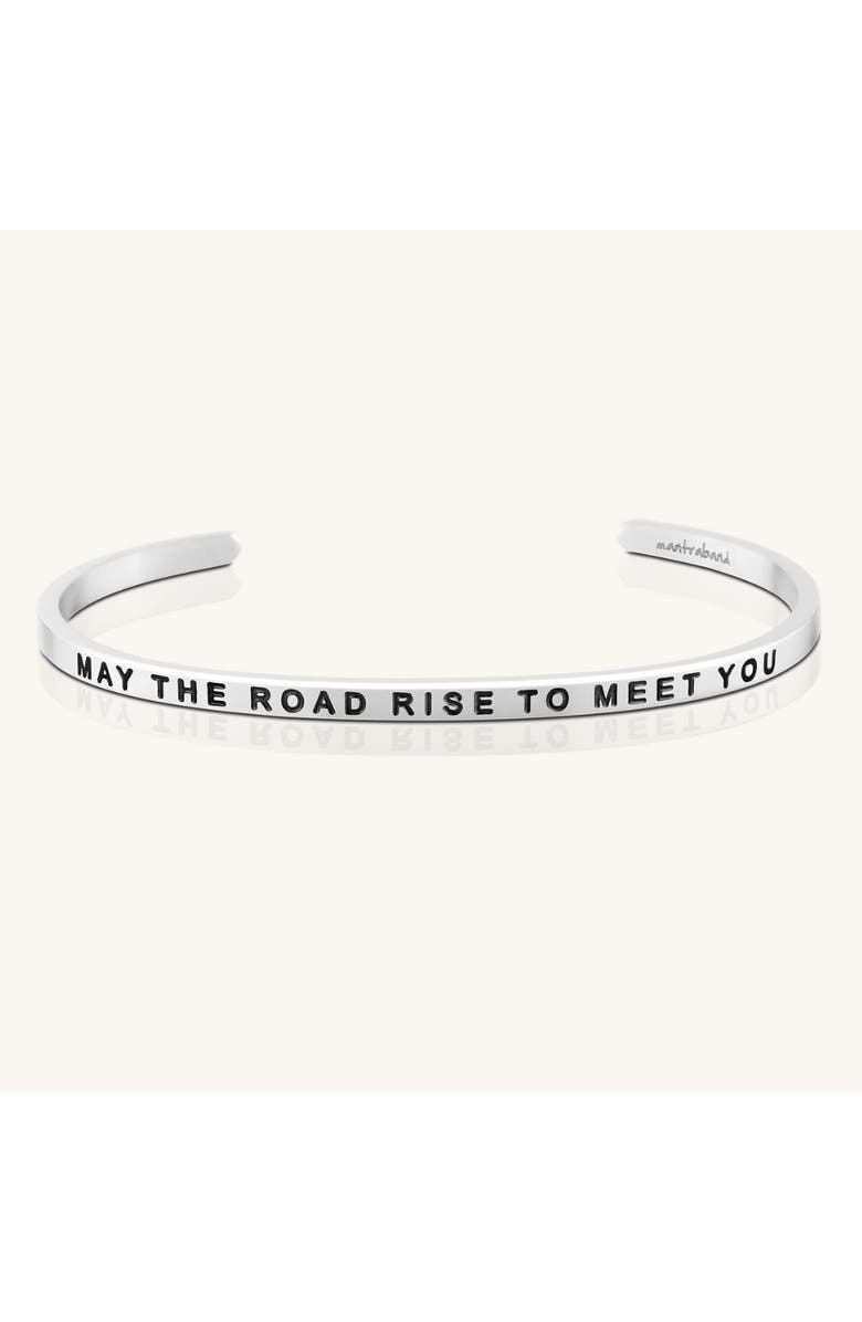 Mantra May The Road Rise To Meet You bracelet, Main, color, Silver