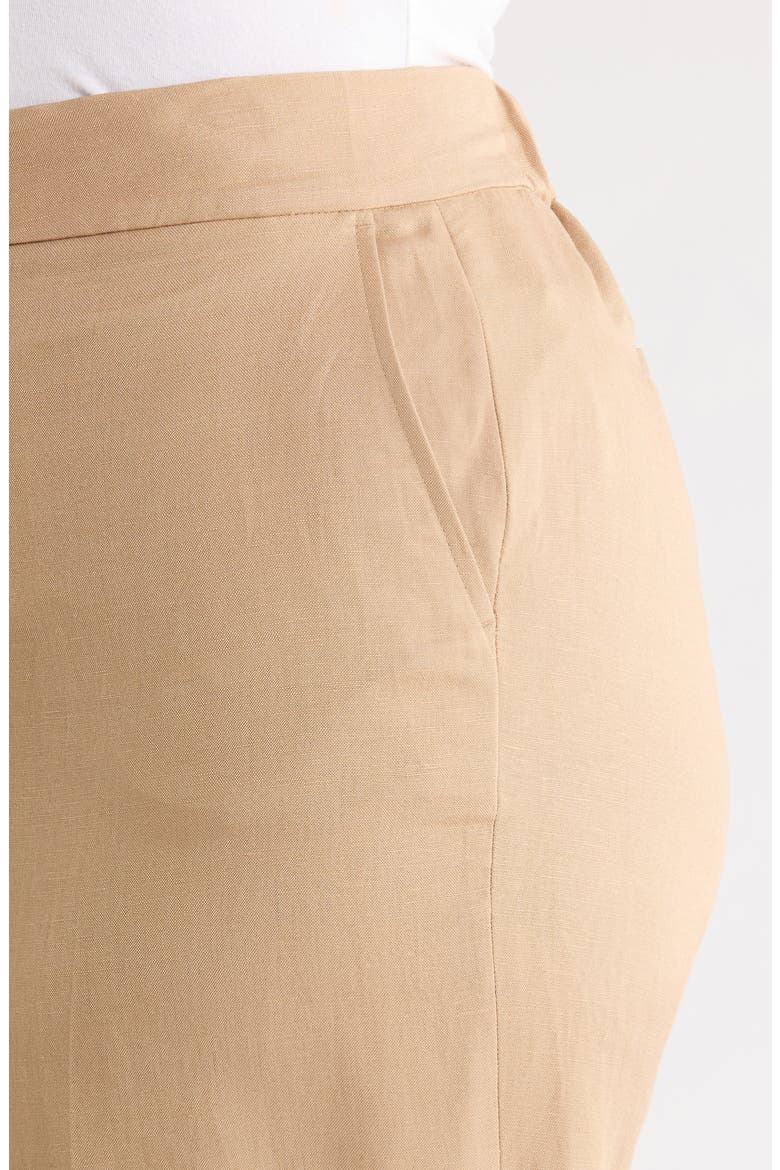 The Audrey Pull-On Straight Leg Linen Blend Pants, Alternate, color, TOASTED WHEAT