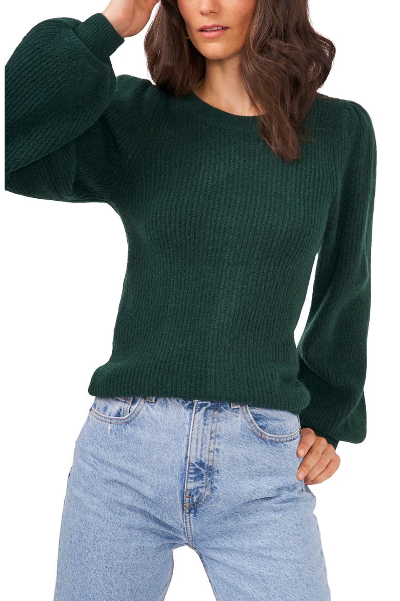 Balloon Sleeve Sweater, Alternate, color, WINDSOR MOSS