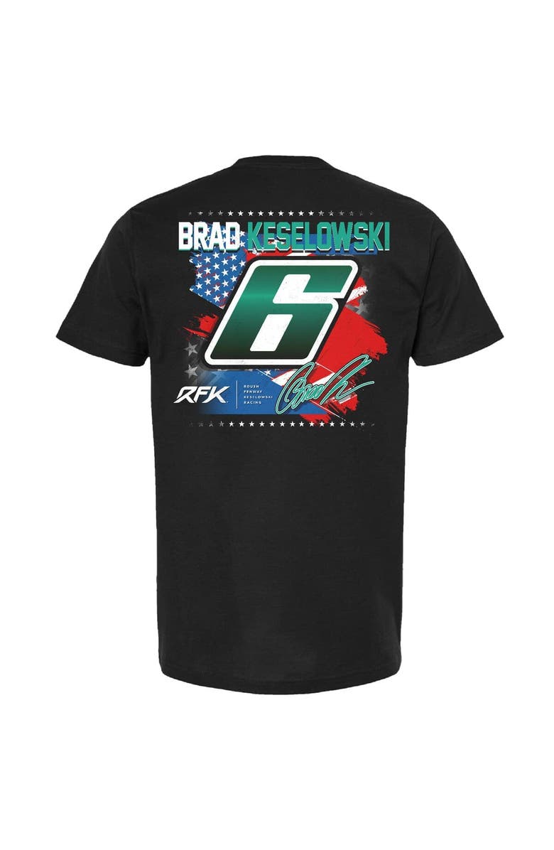 RFK Racing Men's RFK Racing Black Brad Keselowski BuildSubmarines.com Patriotic Car T-Shirt, Alternate, color, 