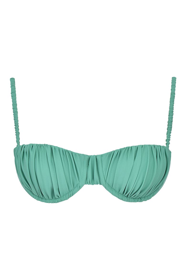 Cassis Ruched Bikini Top, Alternate, color, EUCALYPTUS