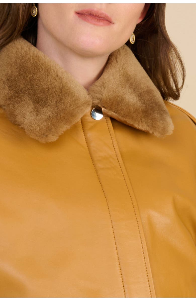 FURNIQ UK LLC Alma Leather Jacket, Alternate, color, Caramel