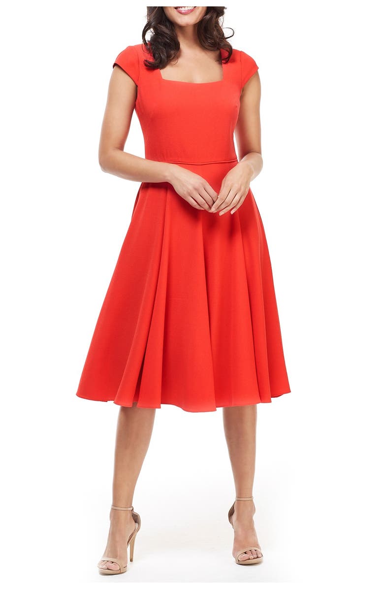 Gal Meets Glam Collection Regina Scoop Neck Fit & Flare Dress, Main, color,