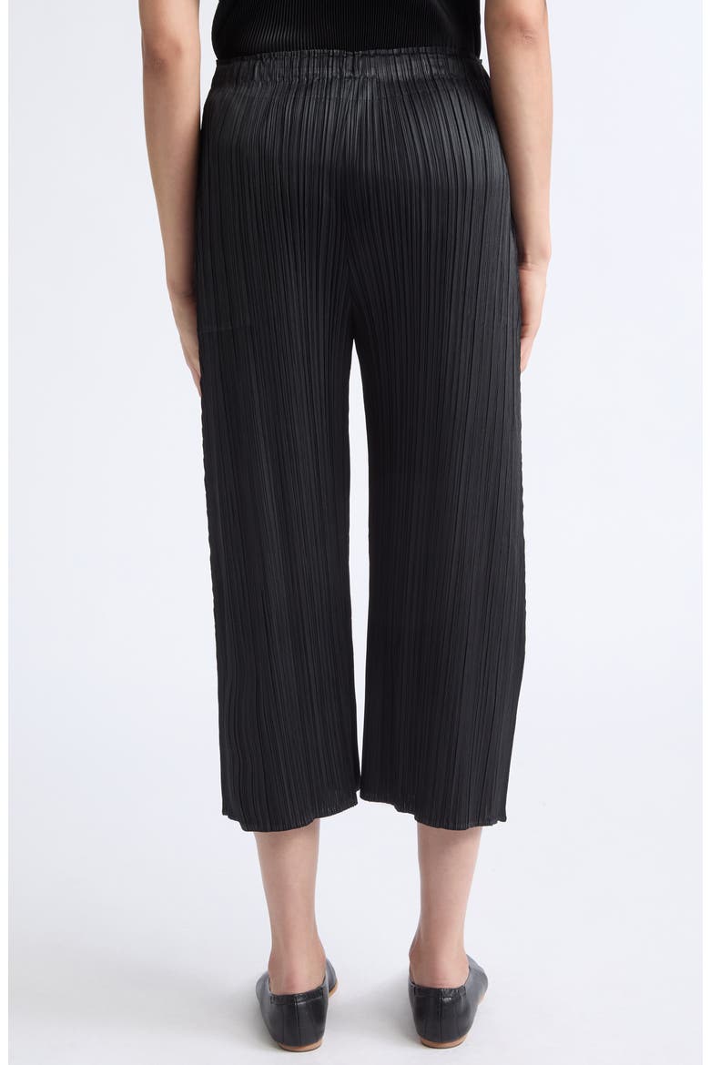 Monthly Colors July Pleated Crop Straight Leg Pants, Alternate, color, BLACK