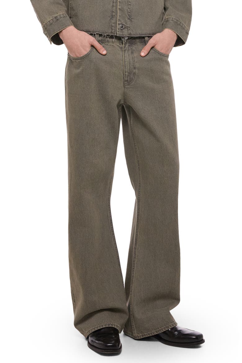 Relaxed Bootcut Jeans, Main, color, OLIVE TINT