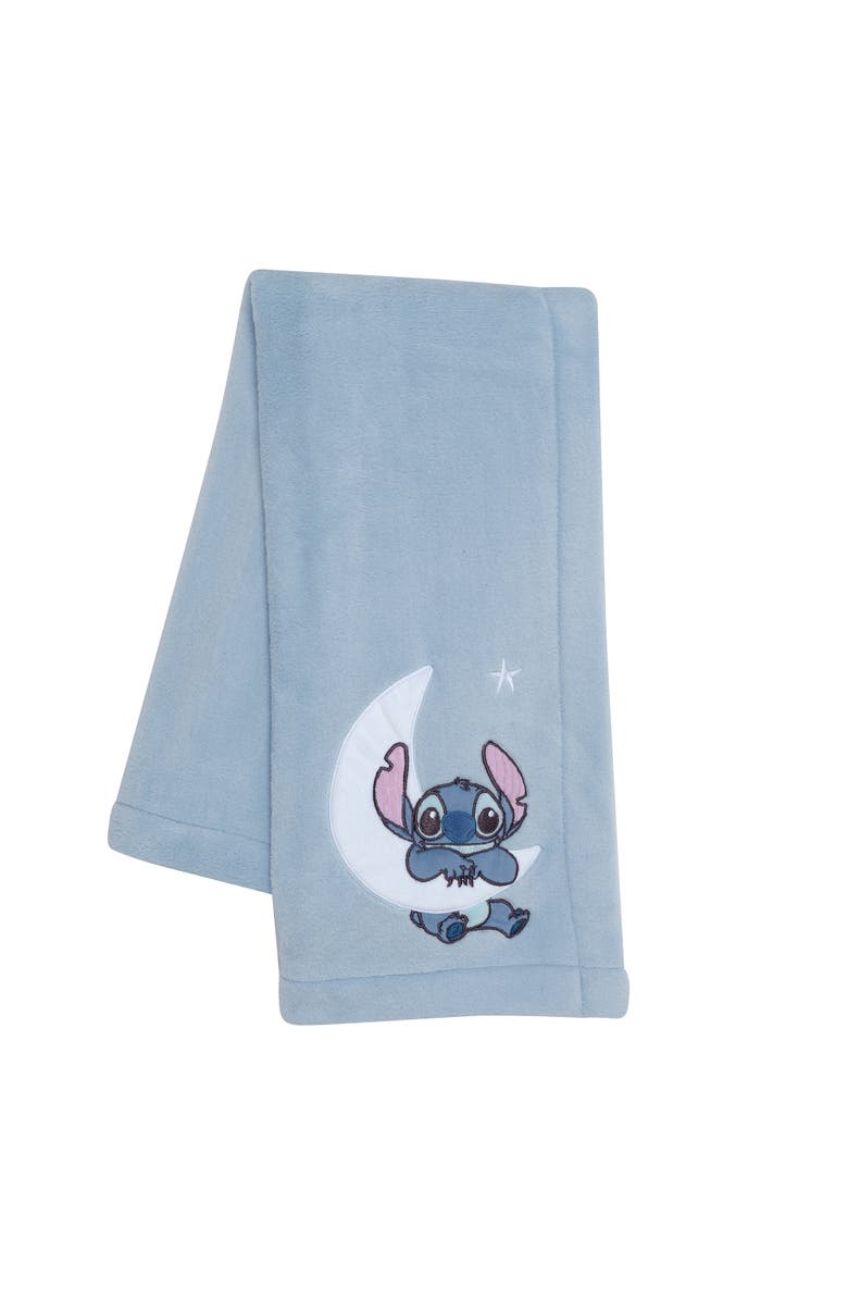 Bedtime Originals Disney Stitch Soft Fleece Appliqued Baby Blanket, Main, color, Blue