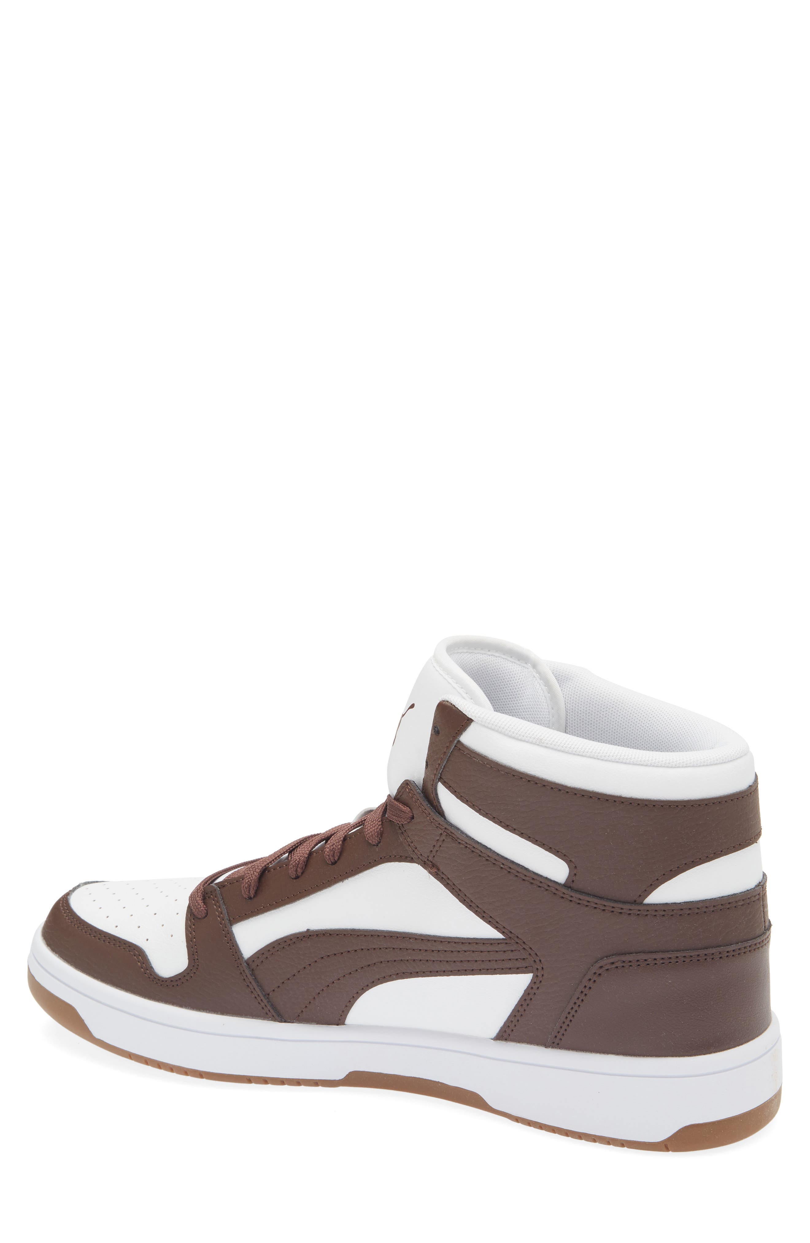 PUMA Rebound Layup High Top Sneaker, Alternate, color, Chocolate Brown/ Puma White