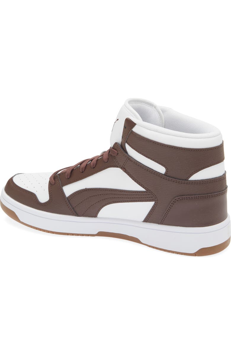 PUMA Rebound Layup High Top Sneaker, Alternate, color, Chocolate Brown/ Puma White