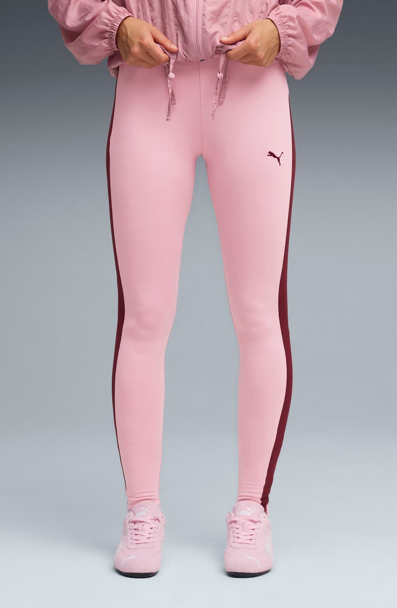 PUMA T7 Leggings, Main, color, Poised Pink-Ruby Shimmer