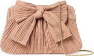 Loeffler Randall Rayne Raffia Pleated Bow Clutch