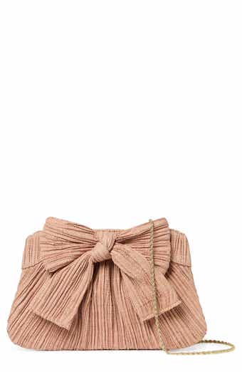 Loeffler Randall Rayne Raffia Pleated Bow Clutch