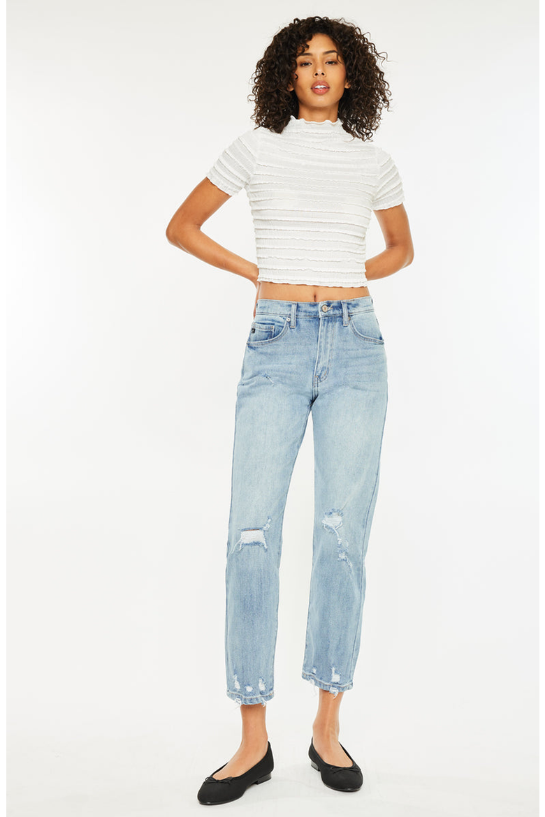 Missy High Rise Slim Straight Leg Jeans, Alternate, color, Medium Wash