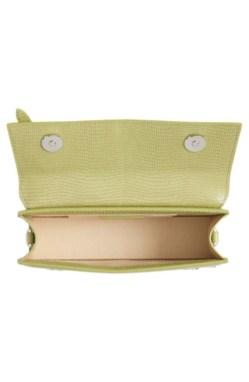 Jacquemus Le Chiquito Long Lizard Embossed Leather Top Handle Bag In Green