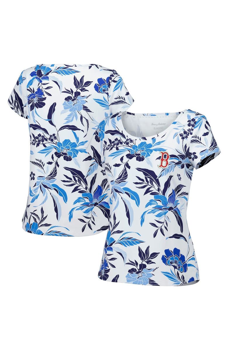 Tommy Bahama Women's Tommy Bahama  White Boston Red Sox Aubrey Romantic Blooms IslandZone T-Shirt, Main, color, White