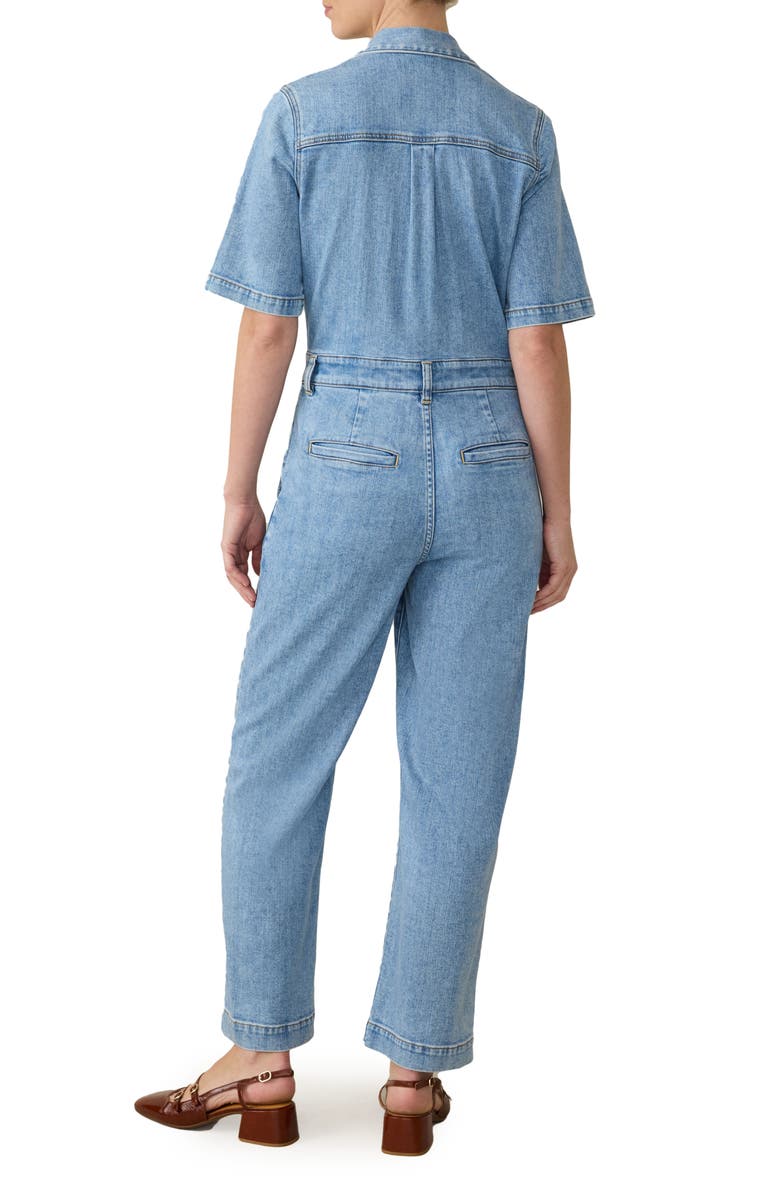 Faherty Michelle Denim Jumpsuit, Alternate, color, Cloud Light Wash