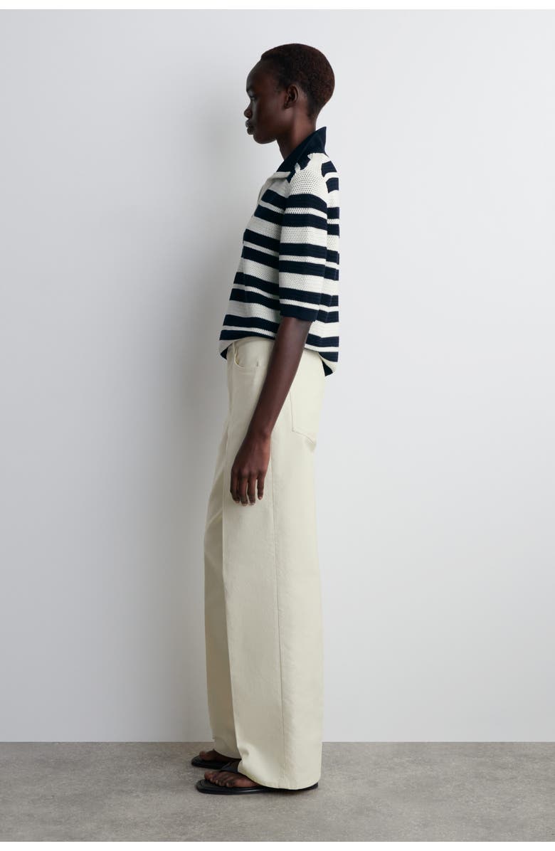 COS Cotton-Canvas Straight-Leg Pants, Alternate, color, Chalk