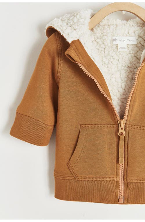 Babycottons Merlin Fleece & Teddy Fleece Hoodie In Camel