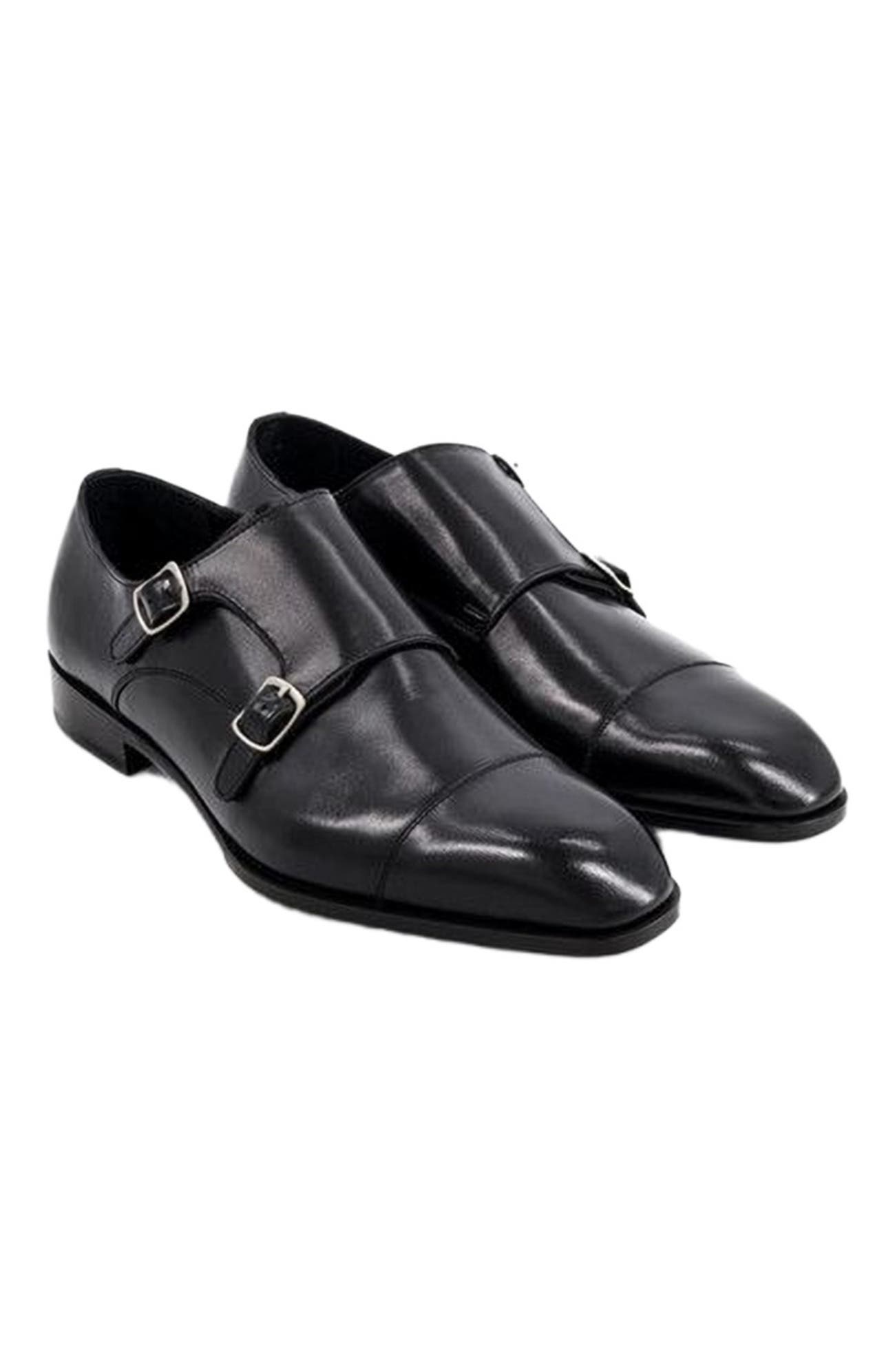 Anthony Veer Bexley Double Monk, Main, color, Obsidian Black Leather