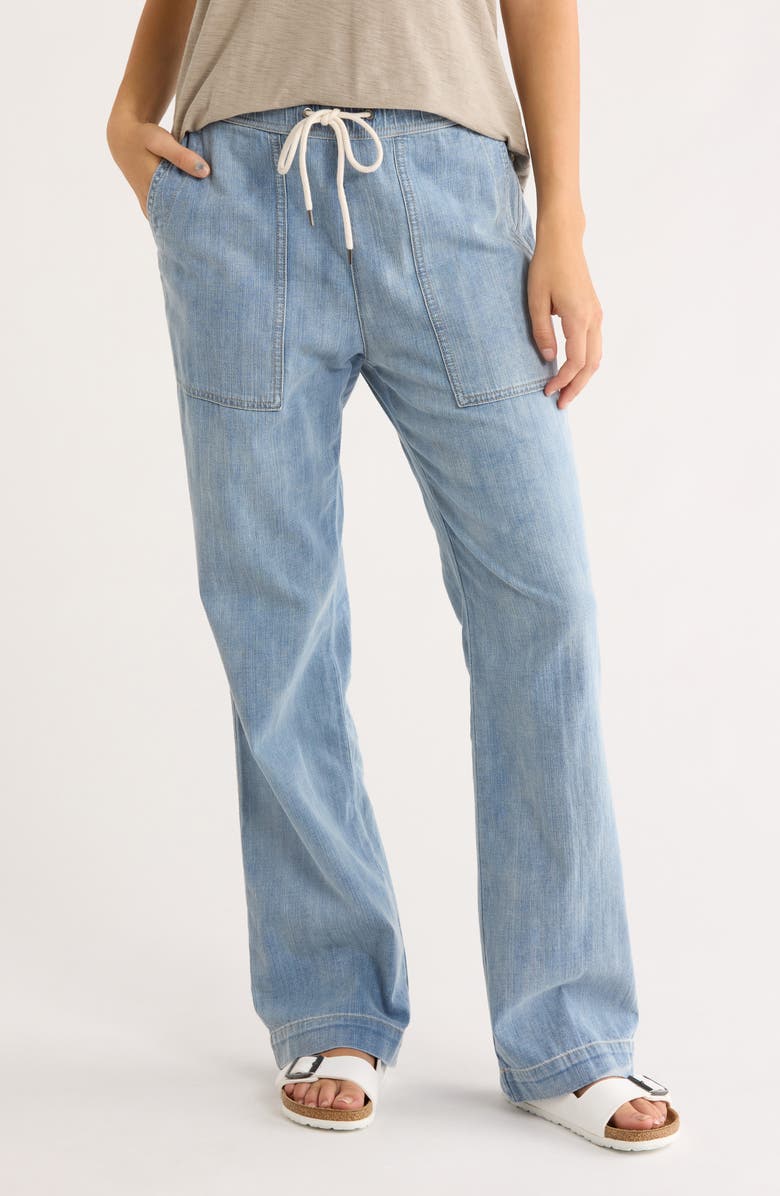 James Perse Wide Leg Denim Pants, Main, color, Light Wash
