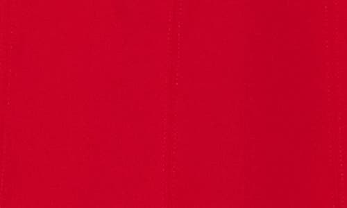 Dkny Short Sleeve Jewel Neck Suede Midi Dress In Red