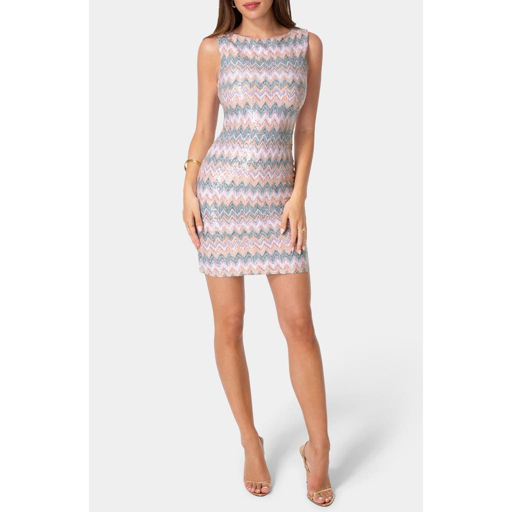 bebe Zigzag Print Body-Con Minidress in Multi at Nordstrom Rack, Size Small