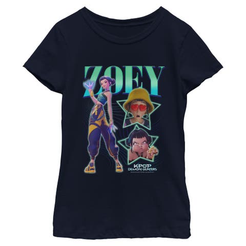 Girl's KPop Demon Hunters Zoey Super Star Logo  Graphic T-Shirt