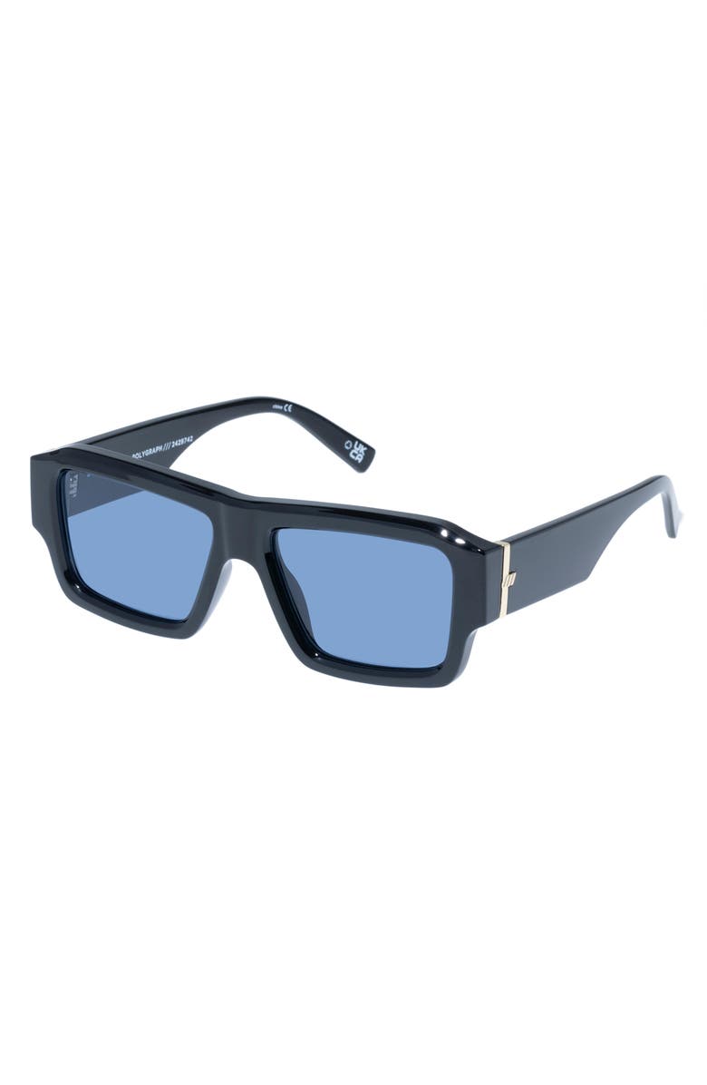 Le Specs Polygraph 55mm Rectangular Sunglasses, Alternate, color, Black