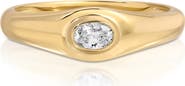EF Collection Oval Diamond Signet Ring