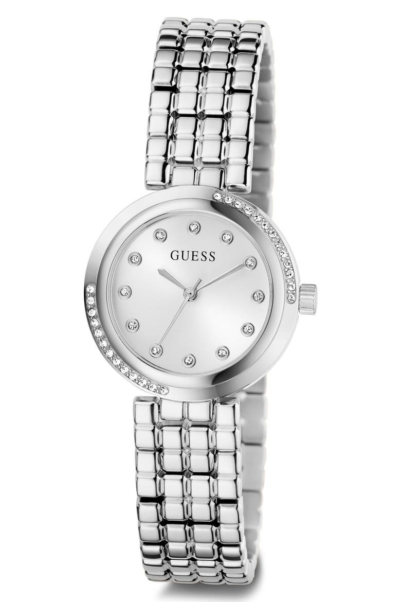 Clara Bracelet Watch, 28mm, Alternate, color, WHITE/ SILVER