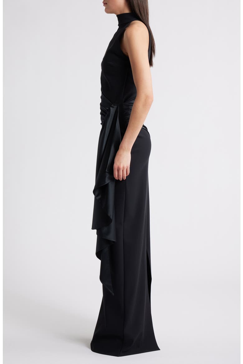 Gudairi Column Gown, Alternate, color, BLACK