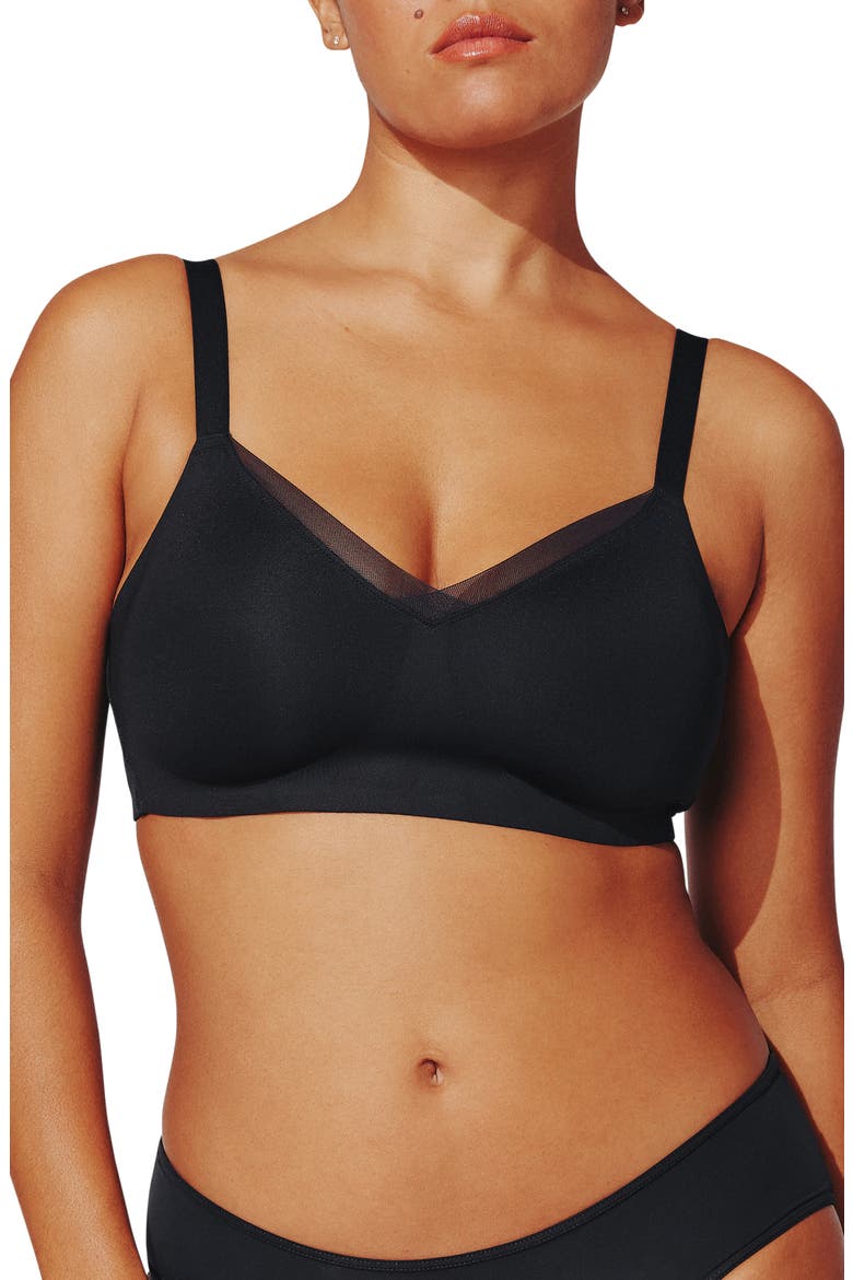 24/7® Classic Wireless Crossover Minimizer Bra, Main, color, BLACK