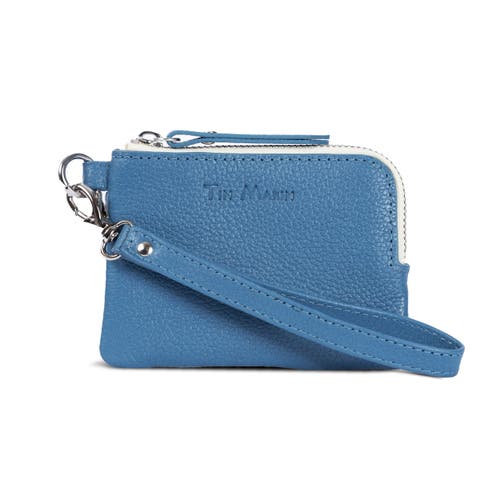 Tin Marin Gina Leather Top Zip Wallet In Blue