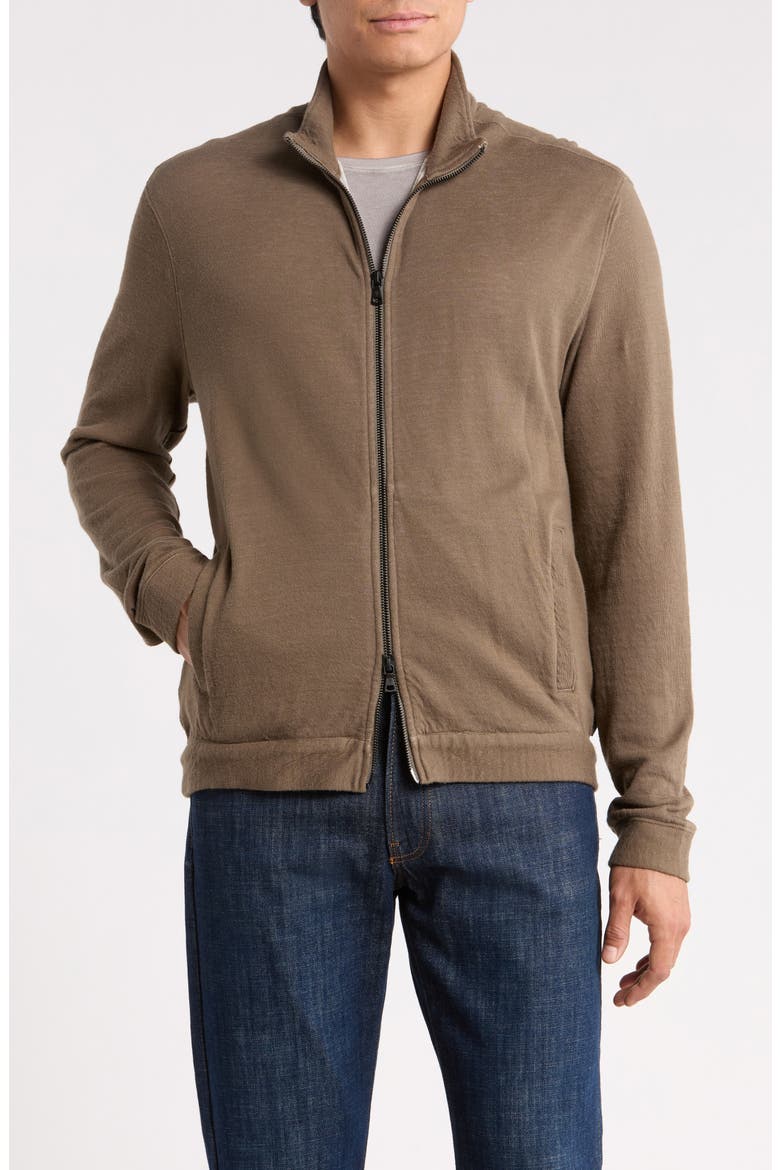 Antoine Double Knit Full Zip Jacket, Main, color, TEAKWOOD