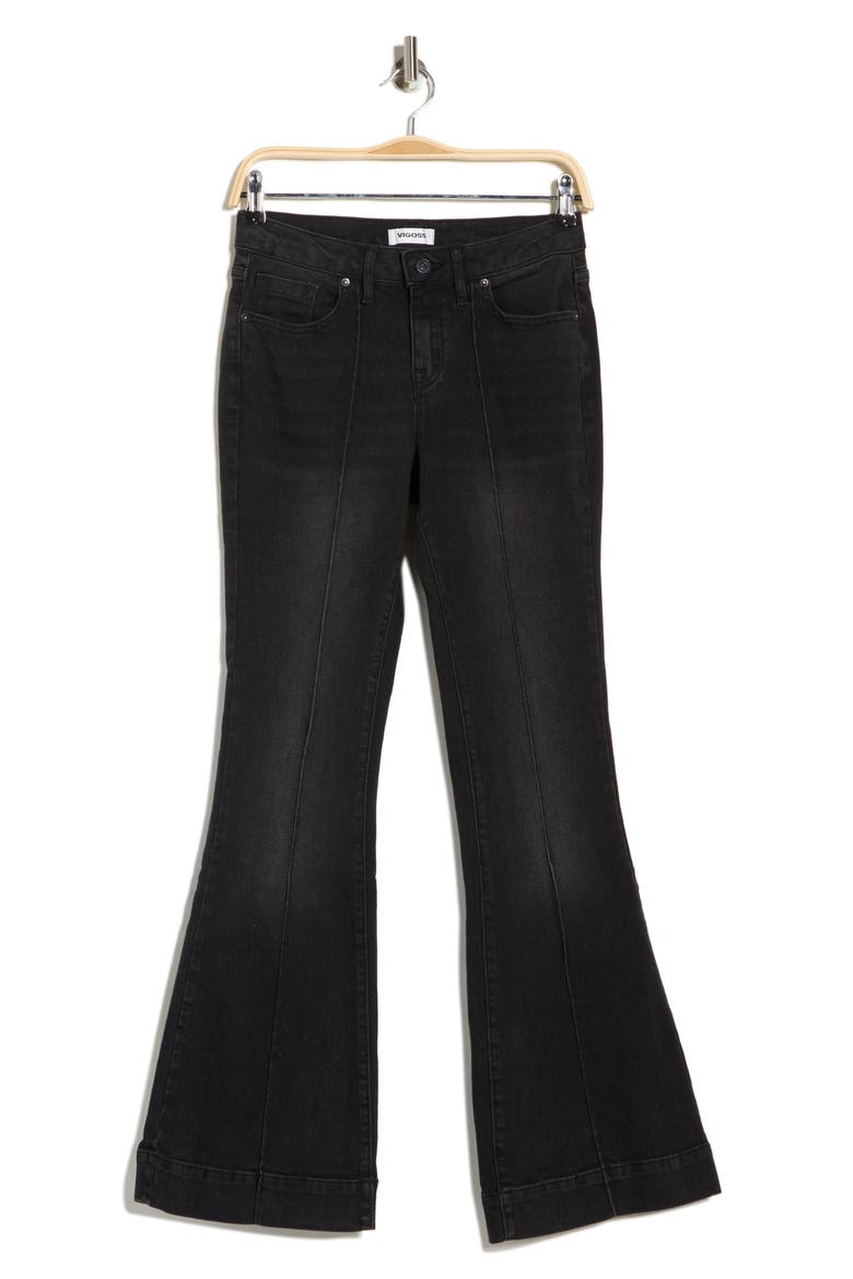 Pintuck Bootcut Jeans, Alternate, color, WASHED BLACK