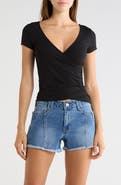 Madden Girl Short Sleeve Wrap Top