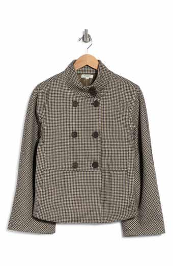 Brushed Double Knit Funnel Neck Jacket