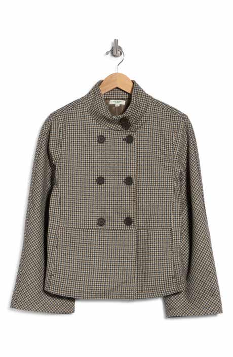 Brushed Double Knit Funnel Neck Jacket