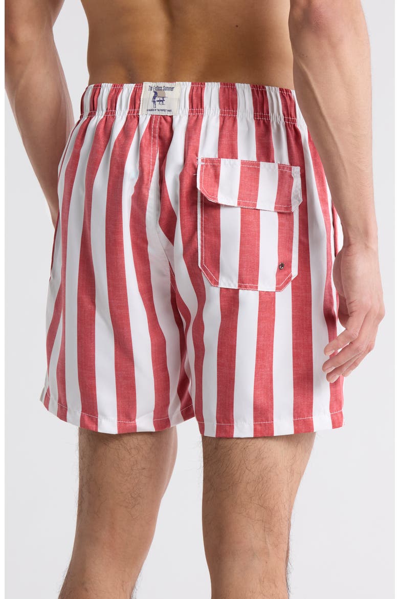 Stripe Swim Shorts, Alternate, color, RED
