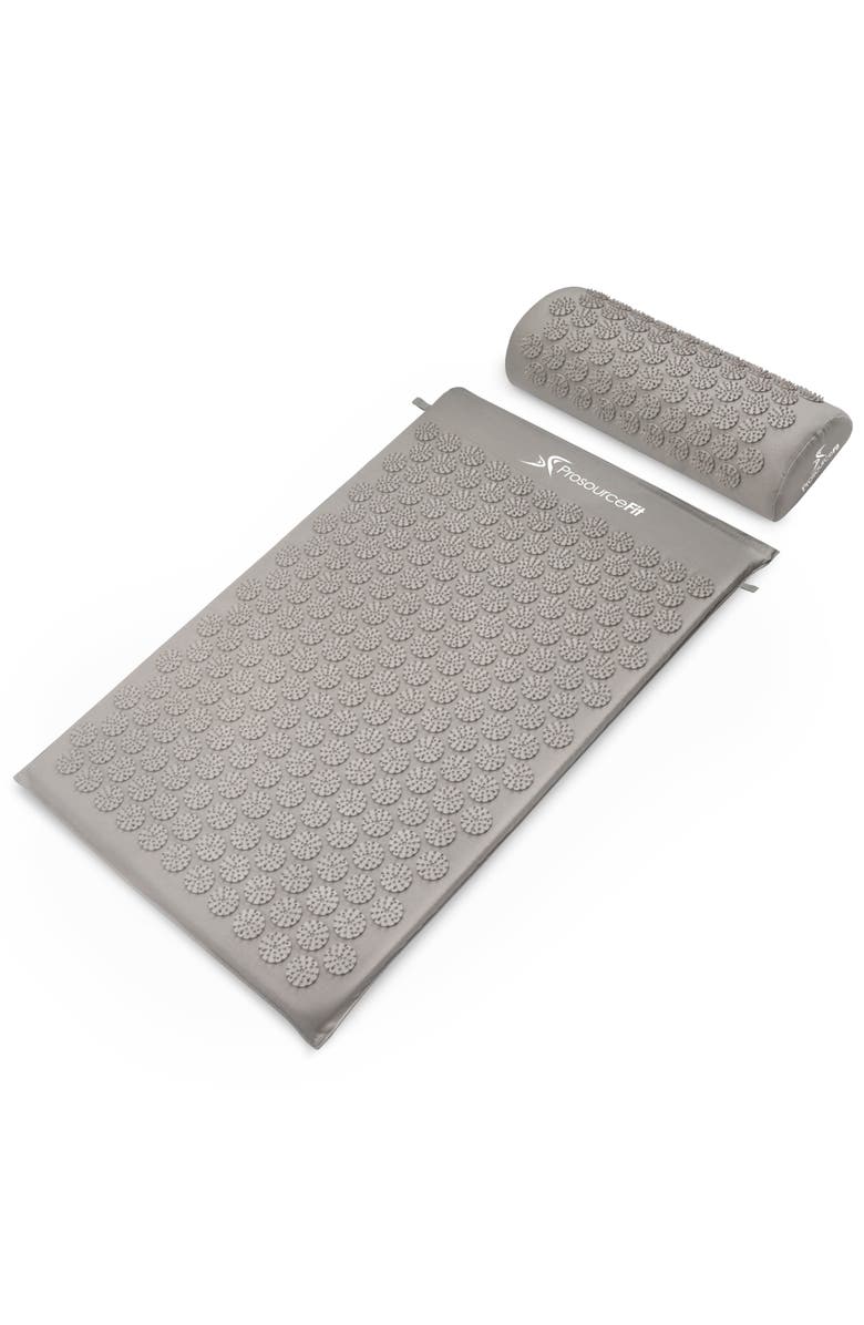 ProsourceFit Acupressure Mat and Pillow Set, Main, color, Gray-Gray