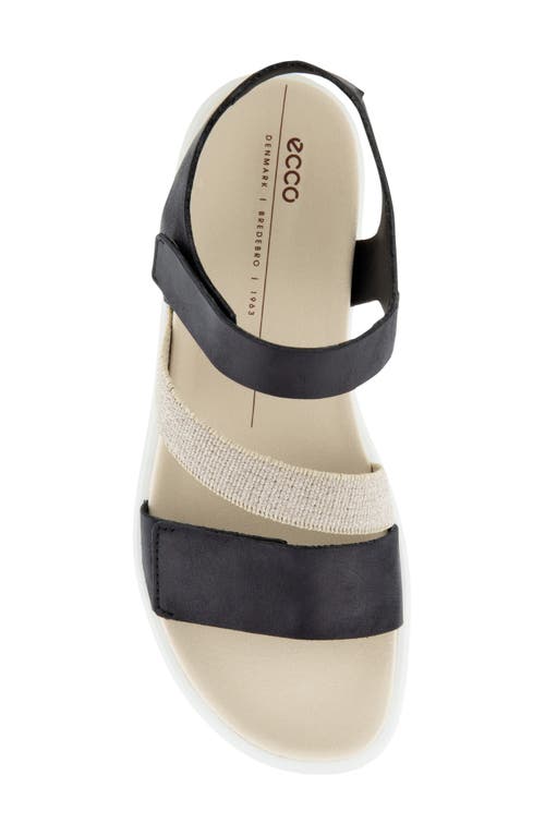 Ecco Womens Adjustable Leather Ankle Strap In Black