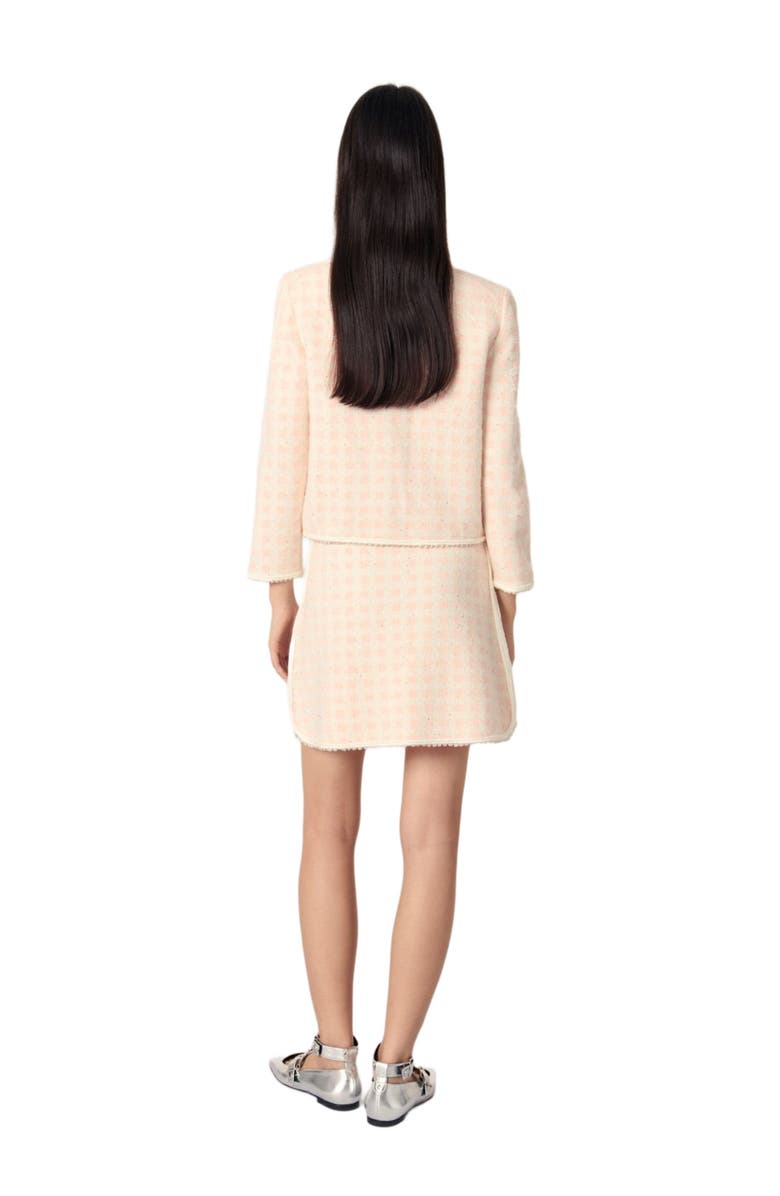 maje Tweed-effect knit jacket, Alternate, color,