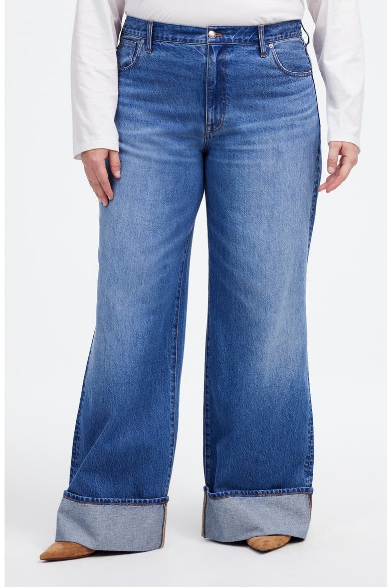 Superwide Leg Jeans, Alternate, color, FANNIN WASH
