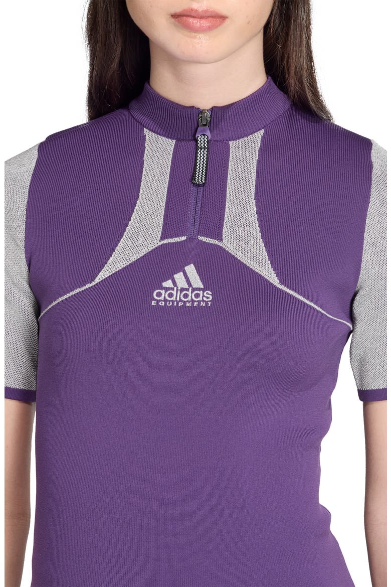 EQT Short Sleeve Quarter Zip Top, Alternate, color, VIOLET