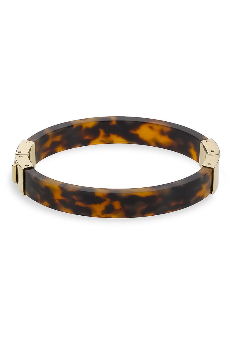 Michael Kors Hinged Bangle, Main, color, TORTOISE