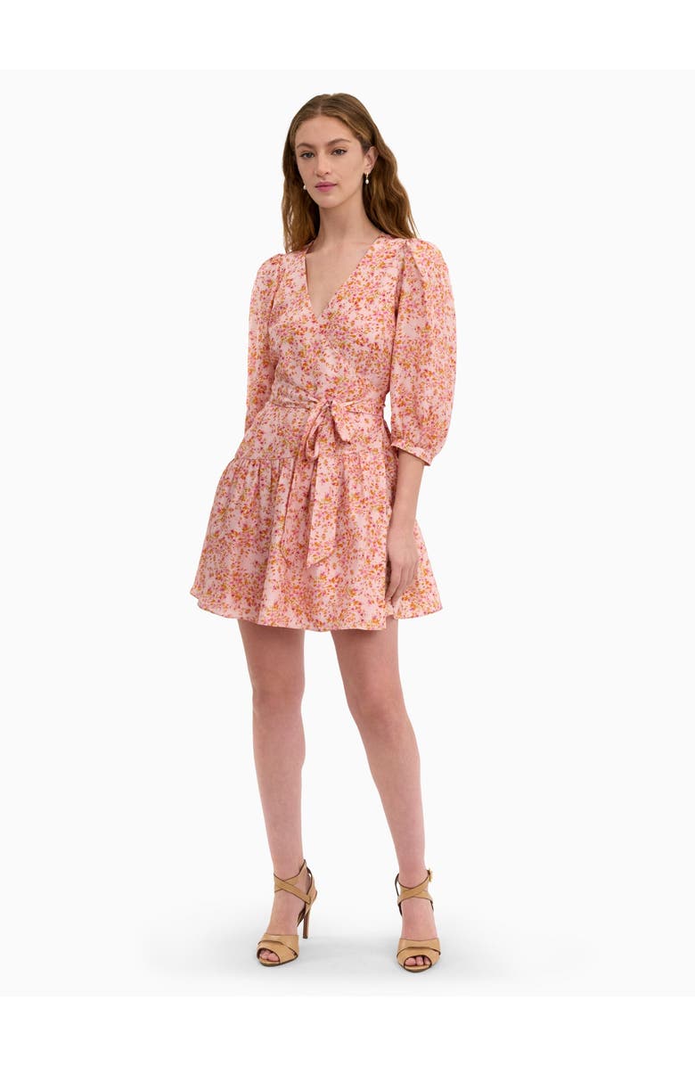 Rebecca Taylor Bellamy Silk Mini Dress, Main, color, Pale Pink Multi